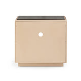 Martha 25" Taupe Mirrored Nightstand With Drawer