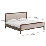 Hella Velvet and Ash Wood Bed