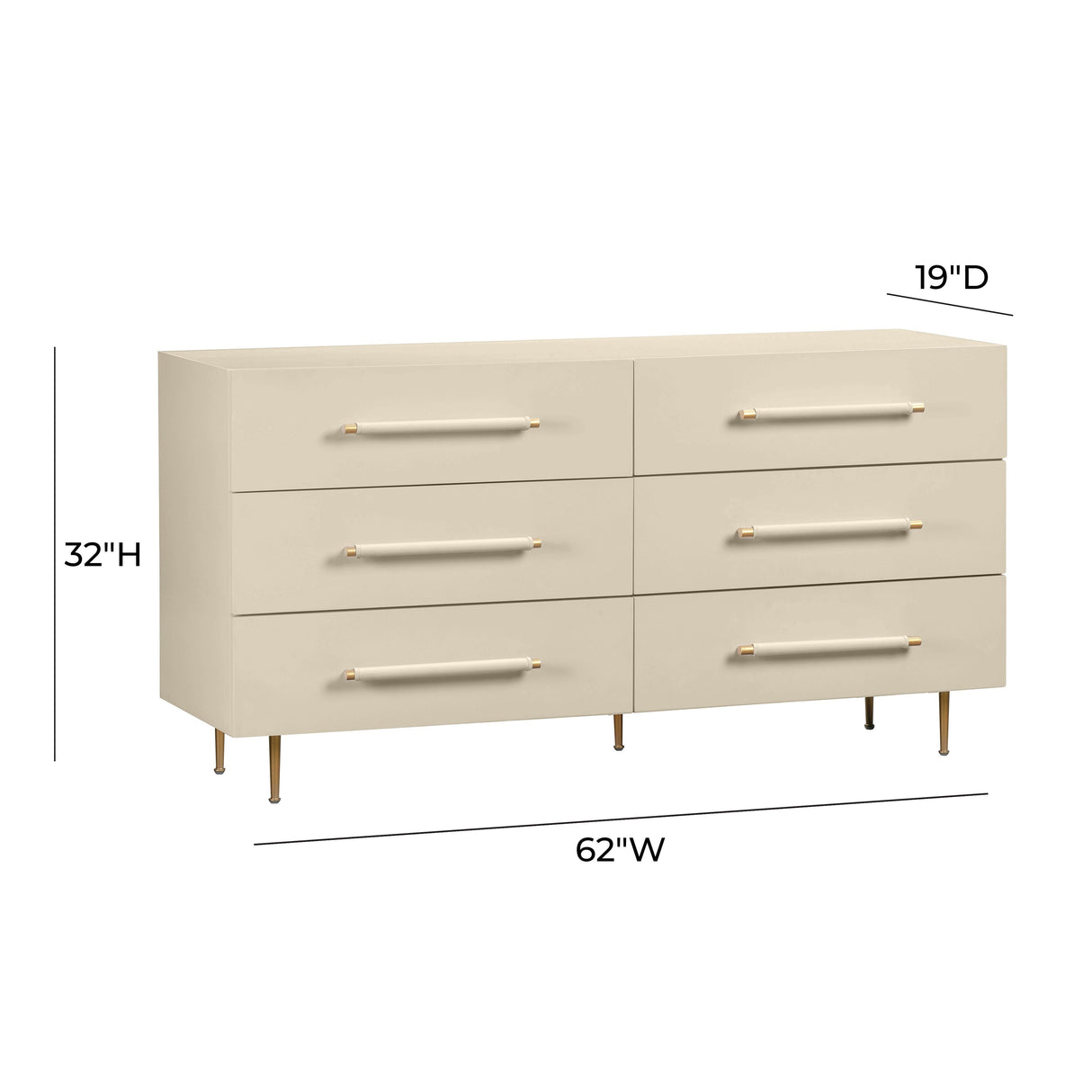 Trident 62" 6-Drawer Dresser