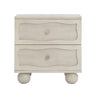 Grappa 22" Wood & Raffia Wavy 2-Drawer Nightstand