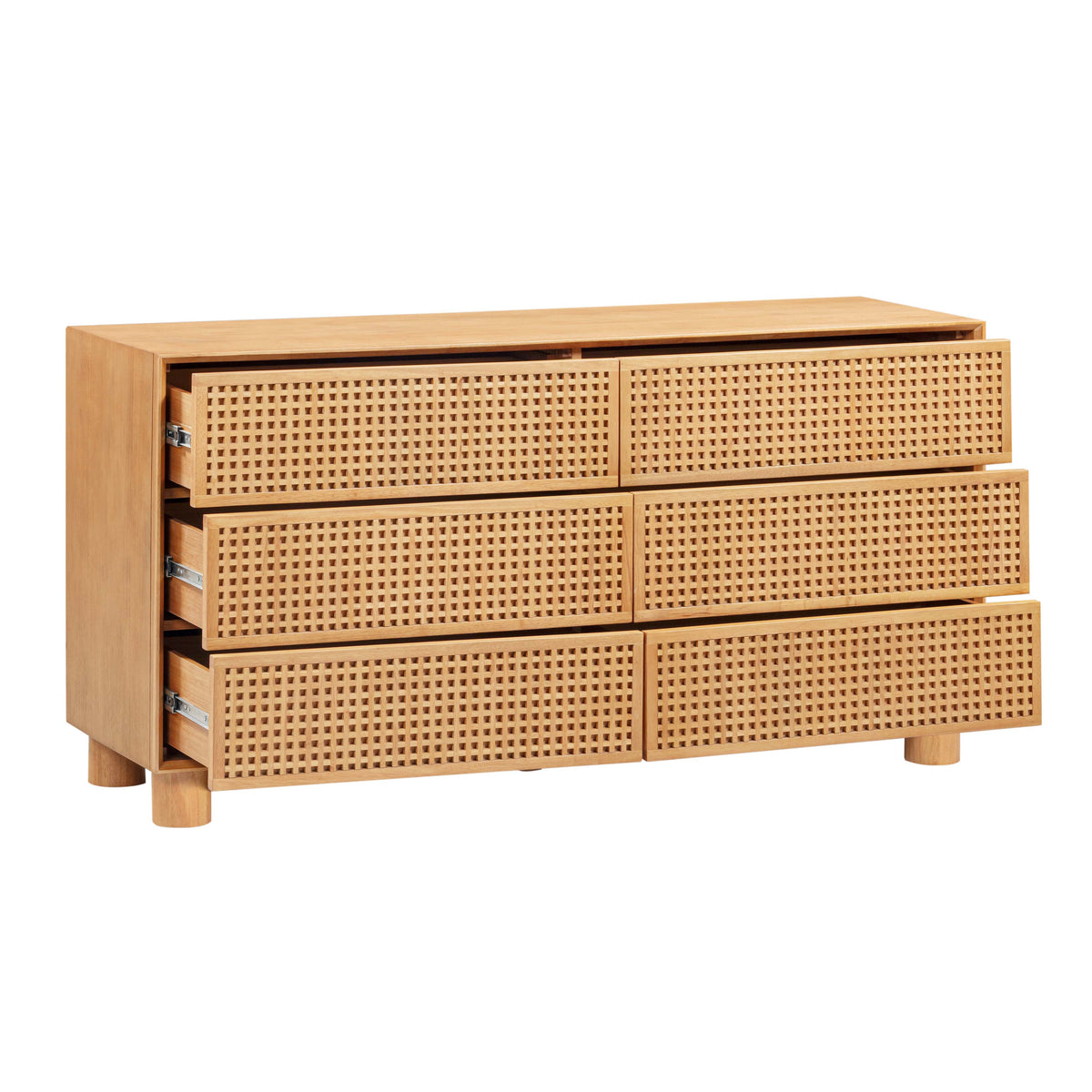 Miles 62" Natural Wood 6-Drawer Dresser - View 4