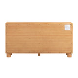Miles 62" Natural Wood 6-Drawer Dresser - View 6