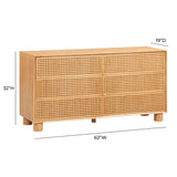 Miles 62" Natural Wood 6-Drawer Dresser - View 9