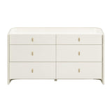 Collins 56" Cream 6-Drawer Dresser