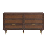 Sierra 60" Cane 6-Drawer Dresser