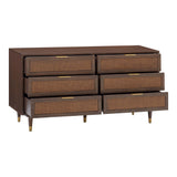 Sierra 60" Cane 6-Drawer Dresser