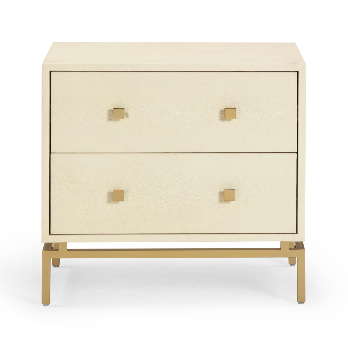 Pesce 25" Faux Shagreen 2-Drawer Nightstand - View 1