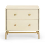 Pesce 25" Faux Shagreen 2-Drawer Nightstand - View 1