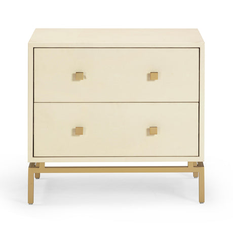 Pesce 25" Faux Shagreen 2-Drawer Nightstand - View 1