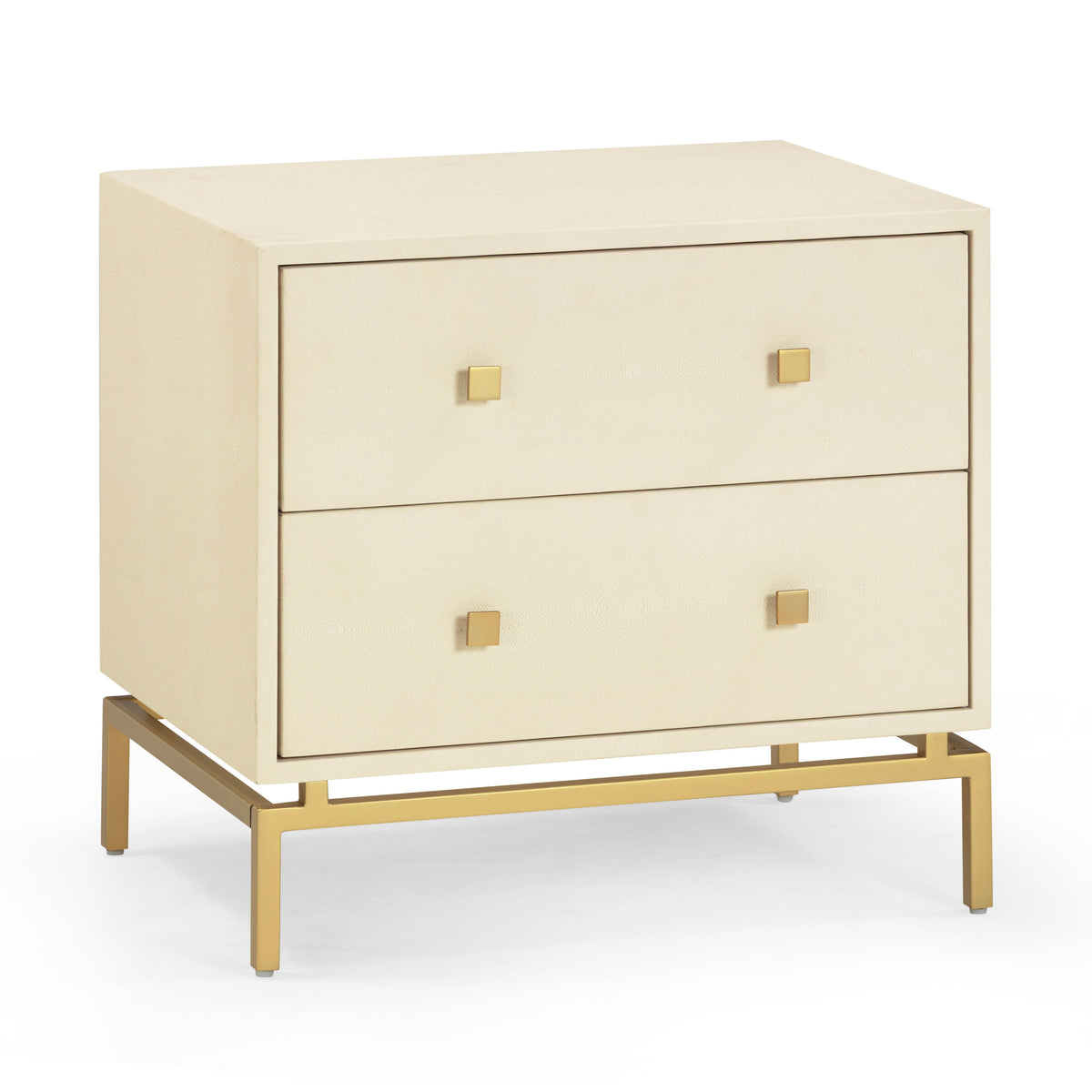Pesce 25" Faux Shagreen 2-Drawer Nightstand - View 3