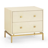 Pesce 25" Faux Shagreen 2-Drawer Nightstand - View 3