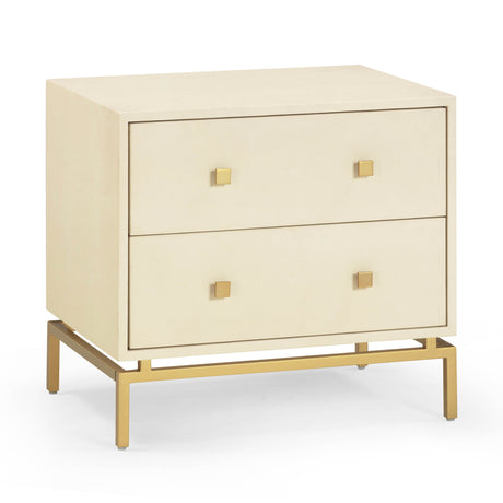 Pesce 25" Faux Shagreen 2-Drawer Nightstand - View 3