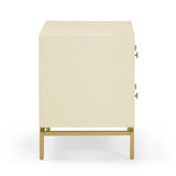 Pesce 25" Faux Shagreen 2-Drawer Nightstand - View 5