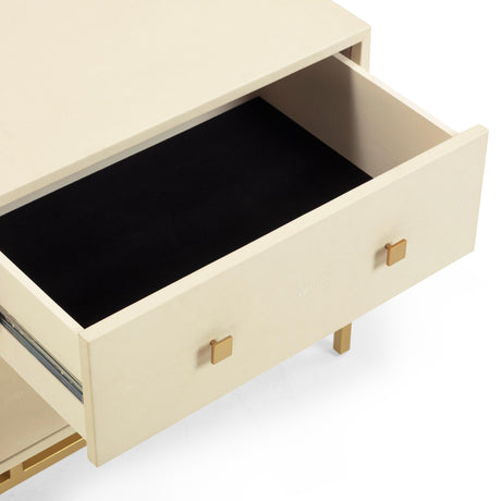Pesce 25" Faux Shagreen 2-Drawer Nightstand - View 6