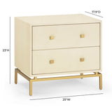Pesce 25" Faux Shagreen 2-Drawer Nightstand - View 8