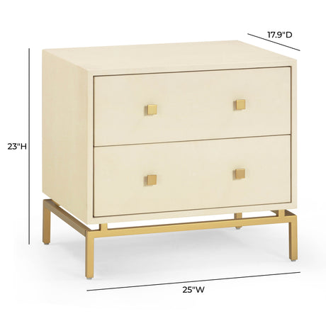 Pesce 25" Faux Shagreen 2-Drawer Nightstand - View 8