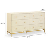 Pesce 57" Shagreen 6 Drawer Dresser