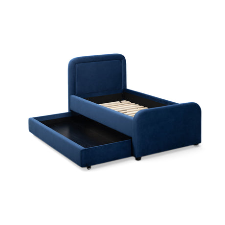 Living space setup demonstrating the Briella Trundle Bed used as an accent daybed