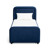 Briella Twin Trundle Bed styled with decorative throw pillows and neutral bedding
