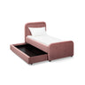 Briella Performance Velvet Twin Trundle Bed front view showing clean upholstered frame