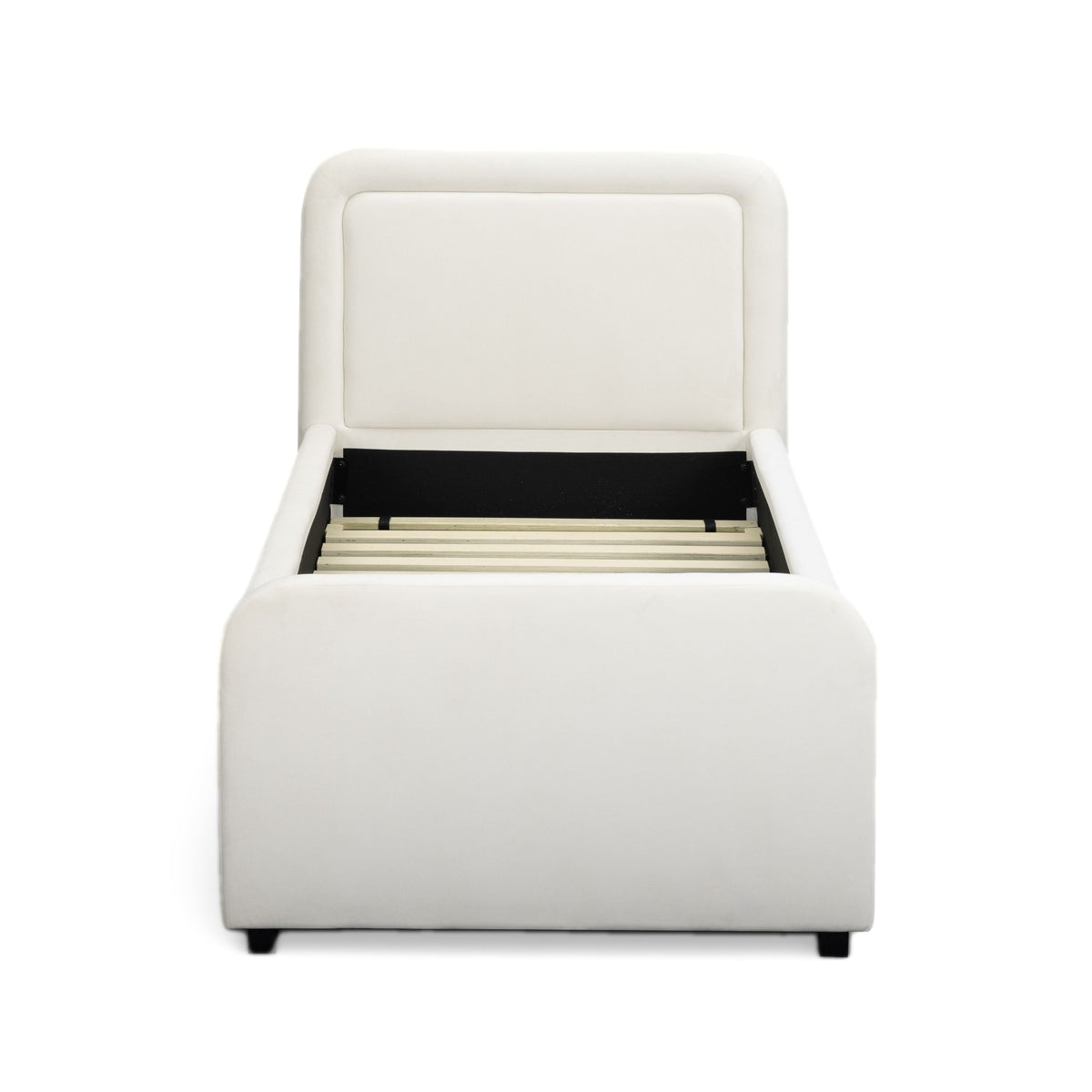 Contemporary home office configuration featuring the Briella Bed as lounge seating