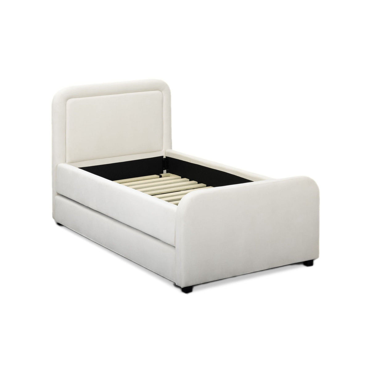 Stitching precision along the tailored seams of the Briella Daybed arms