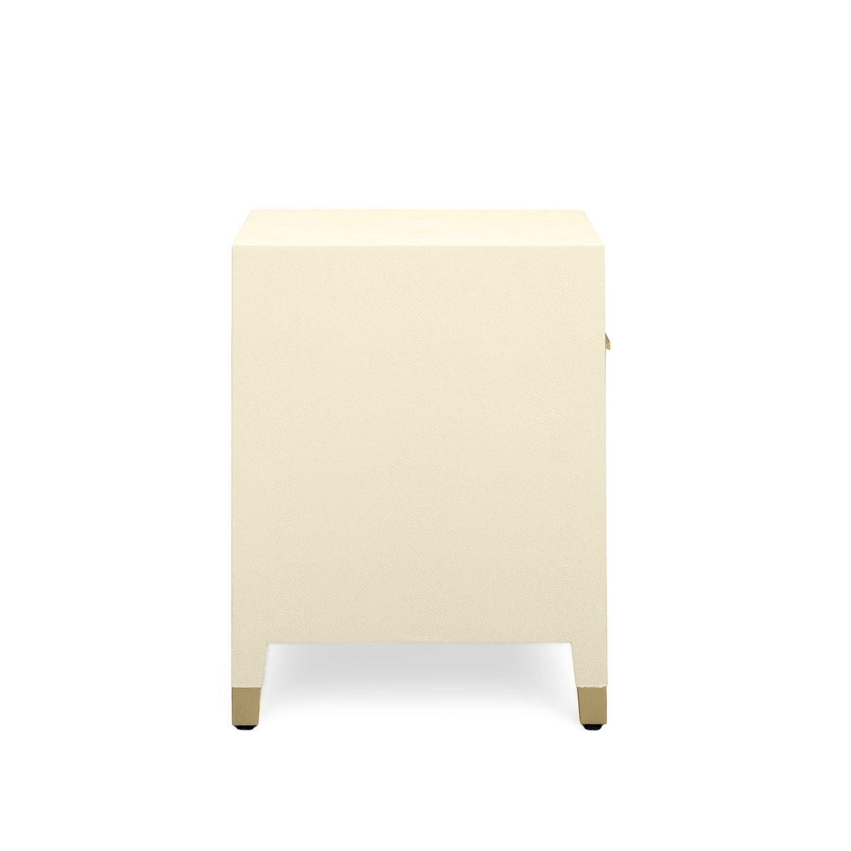 Dani 25" Cream Faux Shagreen Nightstand with Drawer - View 6