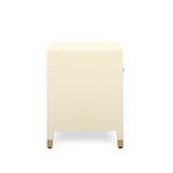 Dani 25" Cream Faux Shagreen Nightstand with Drawer - View 6