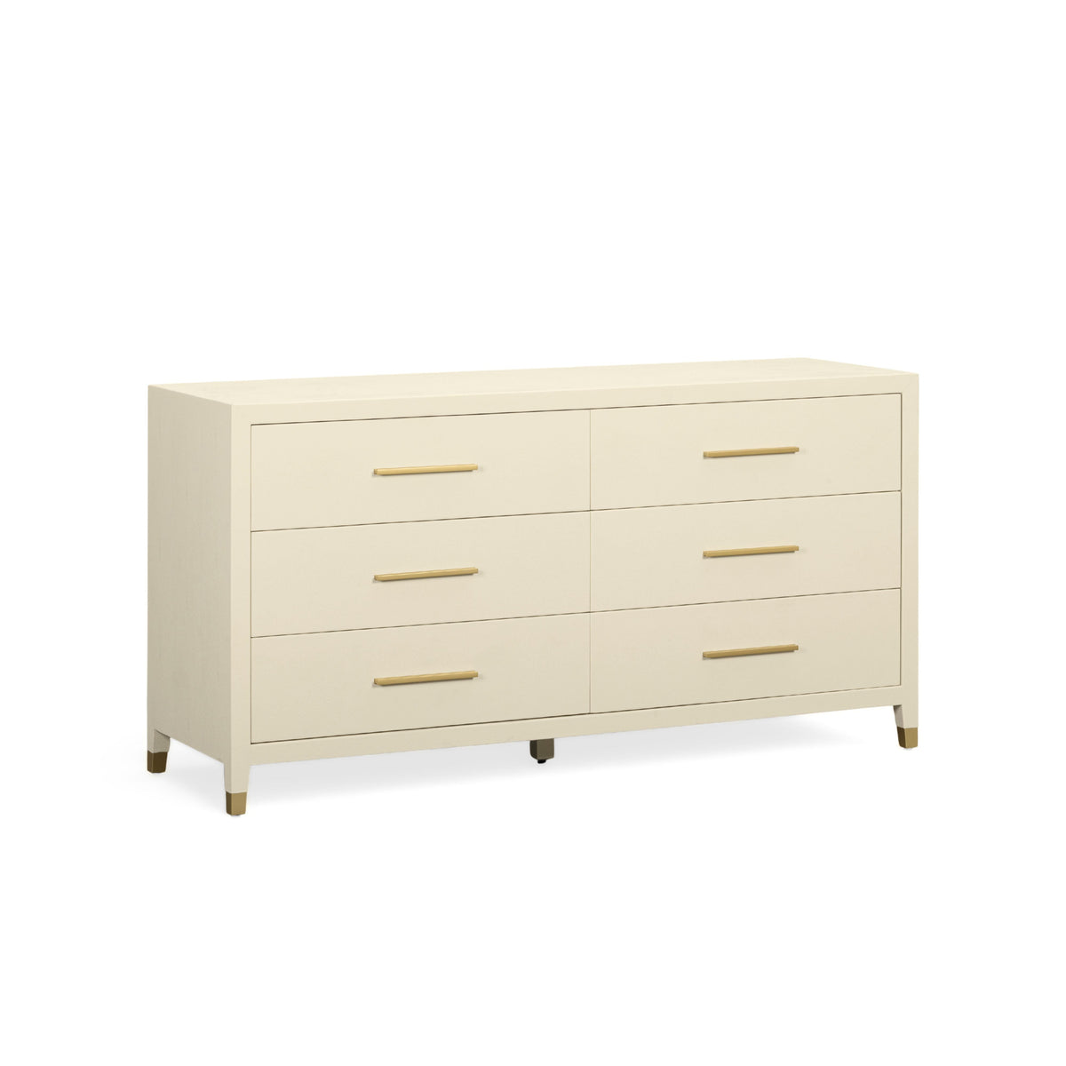 Dani 62" Cream Faux Shagreen 6-Drawer Dresser - View 3