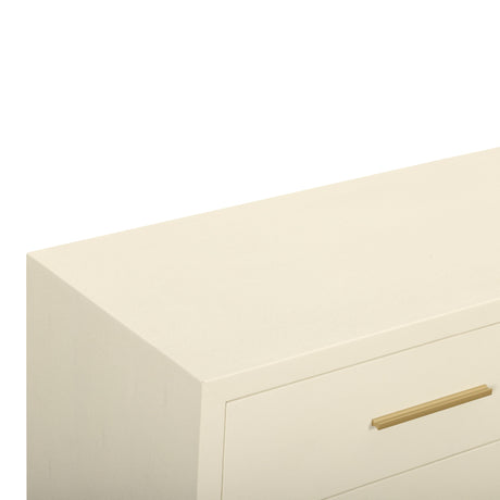 Dani 62" Cream Faux Shagreen 6-Drawer Dresser - View 5