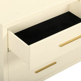 Dani 62" Cream Faux Shagreen 6-Drawer Dresser - View 6
