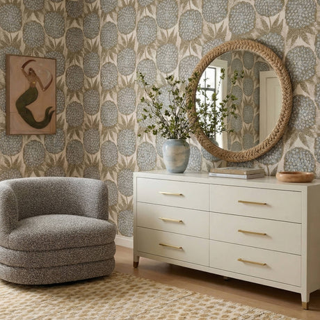 Dani 62" Cream Faux Shagreen 6-Drawer Dresser - View 2