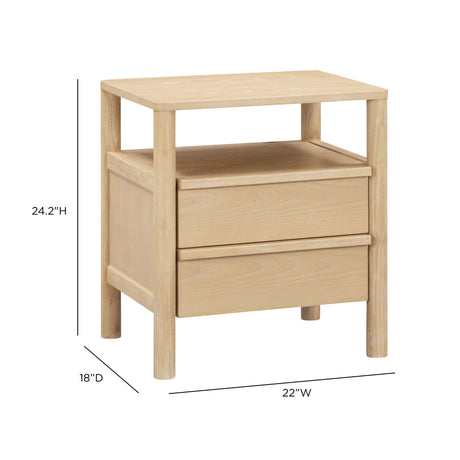 Tyra 22" Ash 2-Drawer Nightstand - View 9