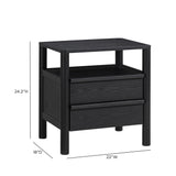 Tyra 22" Ash 2-Drawer Nightstand - View 17