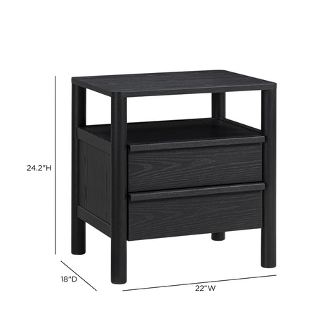 Tyra 22" Ash 2-Drawer Nightstand - View 17