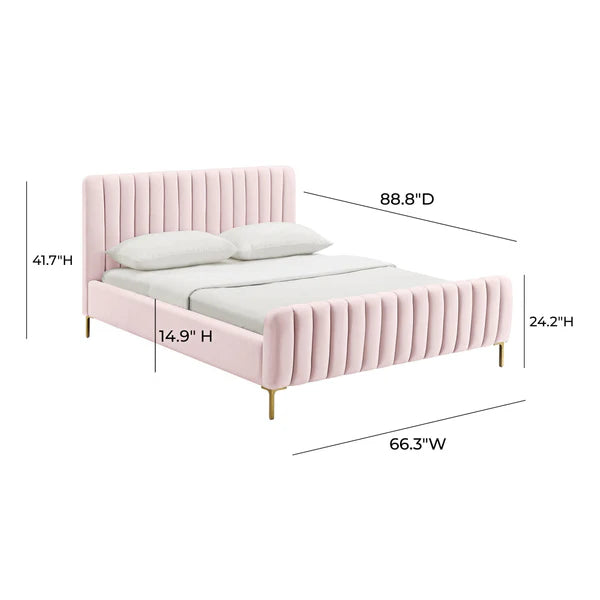 Angela Blush Bed in Queen dimensions