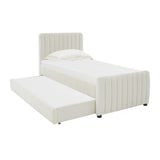 Angela Velvet Trundle Bed in Twin