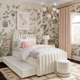 Angela Velvet Trundle Bed in Twin