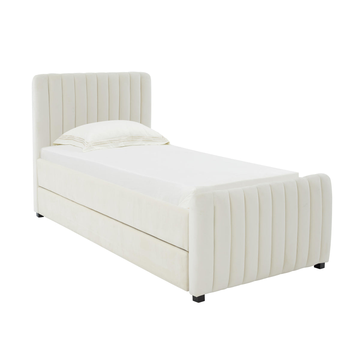 Angela Velvet Trundle Bed in Twin