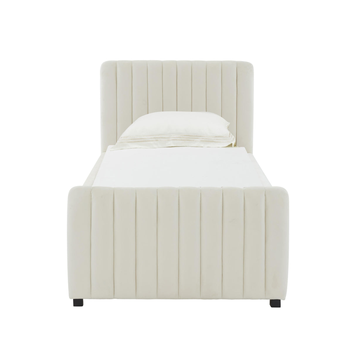 Angela Velvet Trundle Bed in Twin