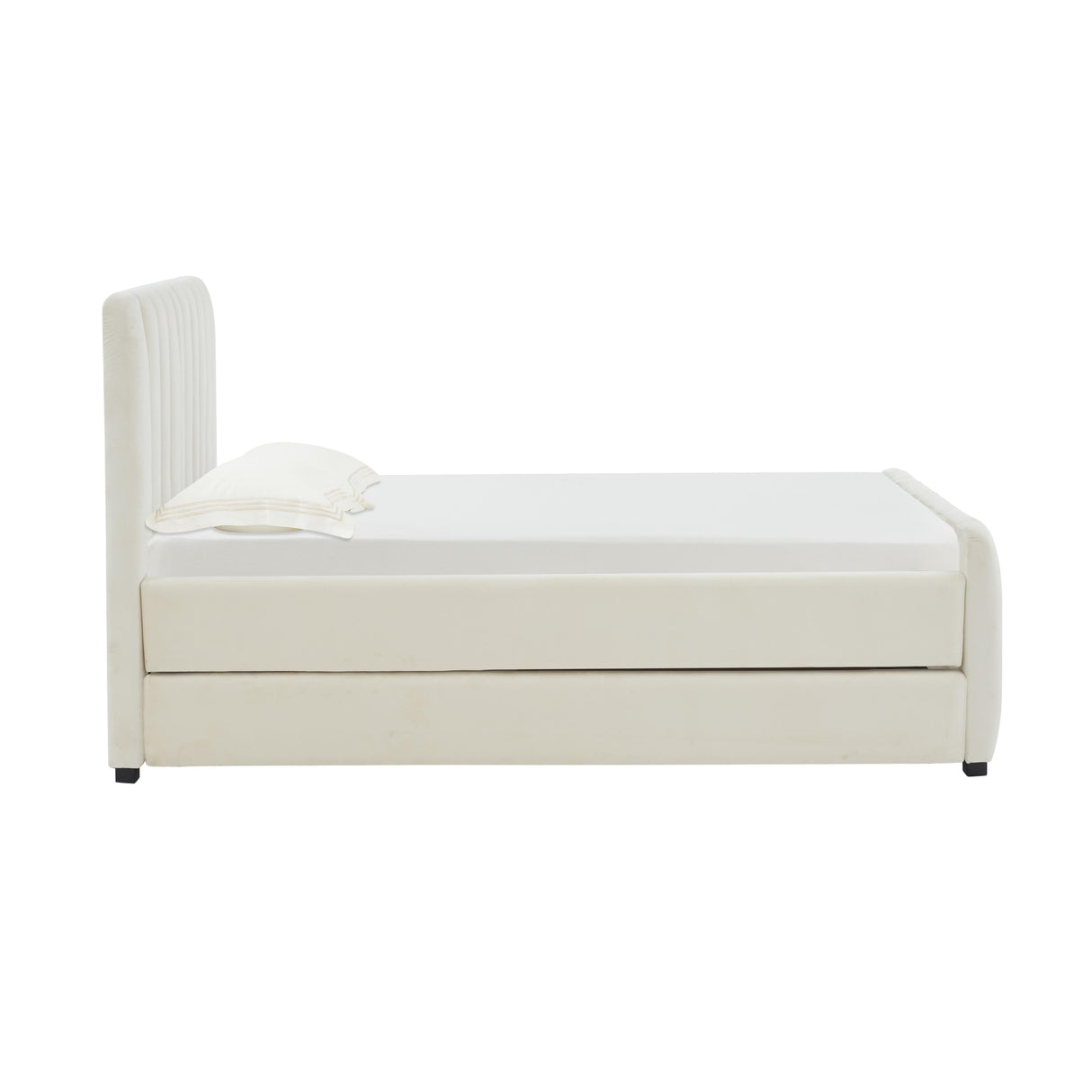 Angela Velvet Trundle Bed in Twin