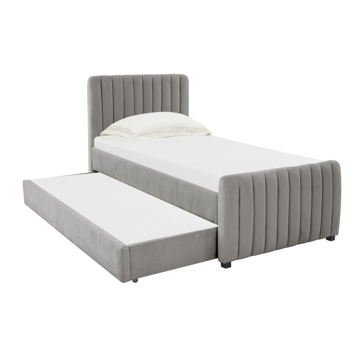 Angela Velvet Trundle Bed in Twin