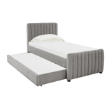 Angela Velvet Trundle Bed in Twin