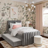 Angela Velvet Trundle Bed in Twin