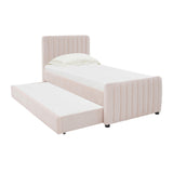 Angela Velvet Trundle Bed in Twin