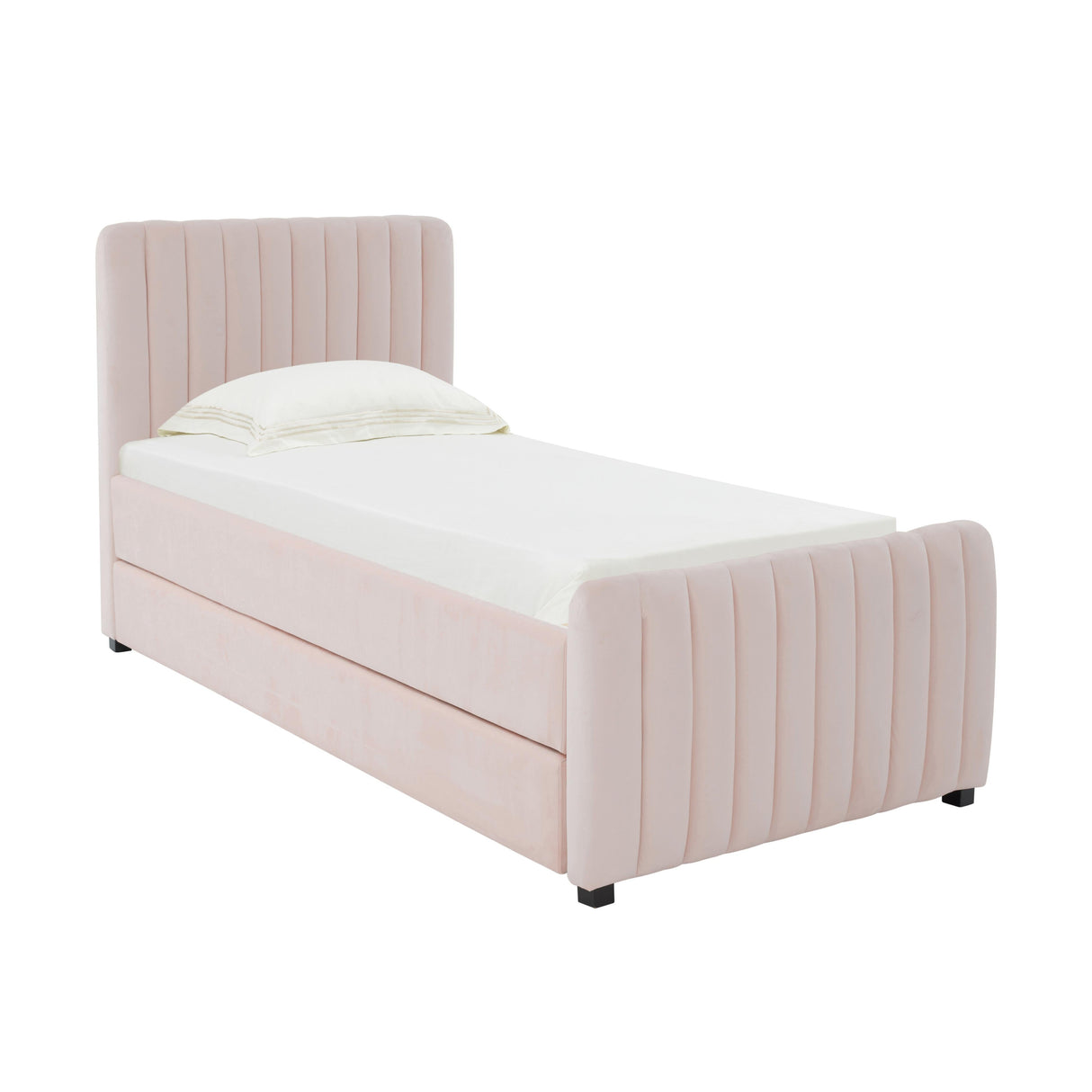 Angela Velvet Trundle Bed in Twin