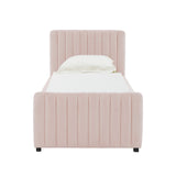 Angela Velvet Trundle Bed in Twin