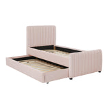 Angela Velvet Trundle Bed in Twin