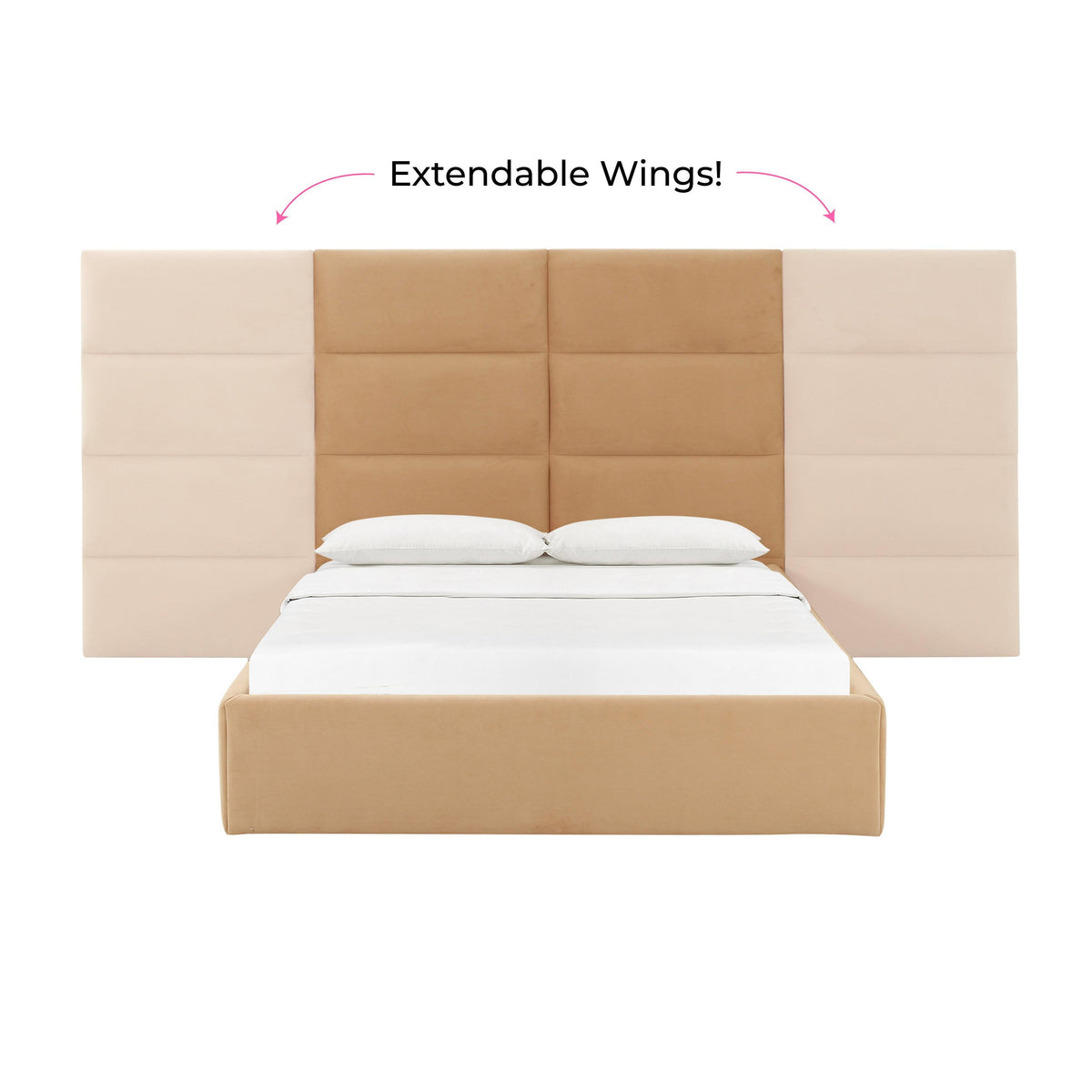 Eliana Performance Velvet Headboard Wings - View 30
