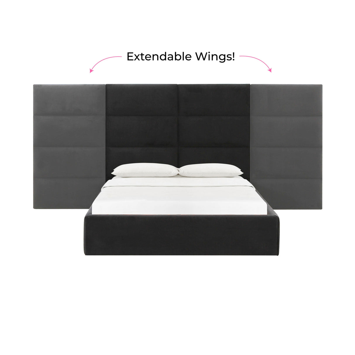 Eliana Velvet Bed with Wings